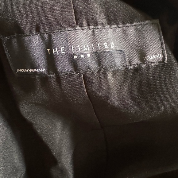 Limited xs Extra Small black lined long vest sleeveless blazer one button - Picture 7 of 13